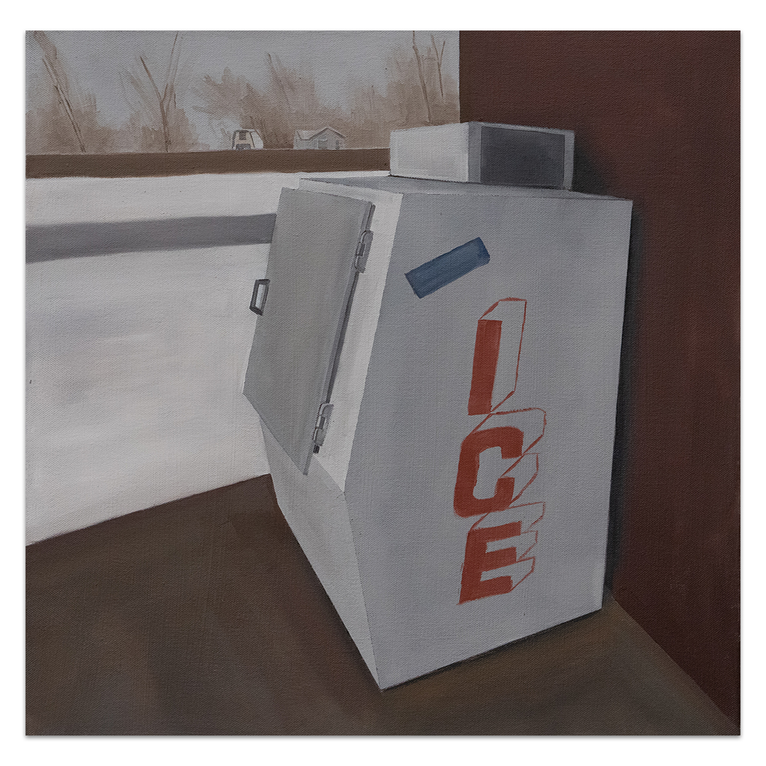 a painting of an icebox